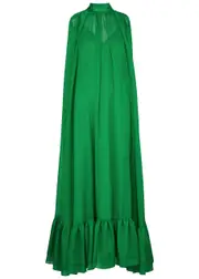 Alice + Olivia Lanelle Cape-effect Chiffon Maxi Dress - Green - S (UK8-10 / S) S (UK8-10 / S)