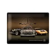 Nostalgic-Art Large Sign Mercedes-Benz 3 Cars