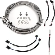 12" Extended Handlebar Cables Kit Clutch Cable & Brake Line & TBW & CAN Bus Wire Harness for 2017-2020 Street Glide/Road Glide/Road King/Electra Glide with ABS,Silver