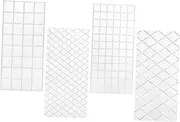 Cabilock 4Pcs Transparent Plastic Fondant Mold Flexible Cake Impression Molds for DIY Baking Decorative Pattern Tools for Cake Candy and Making