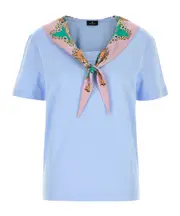Etro Scarf Detailed Jersey T-Shirt S,XS light blue