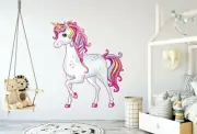 3D Pink Unicorn O8157 Animal Wallpaper Mural Poster Wall Stickers Decal Zoe