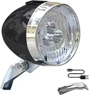 LED Bike Headlight – Rechargeable Front Light, Waterproof Night Riding Lamp | High Lumen Beam Light USB Powered Cycling Torch, Adjustable Mount for Road Mountain Commute Safety