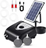 Solar Pond Pump, Air Pump, Solar Powered Pool Fish Tank Oxygenator Oxygen Aerato