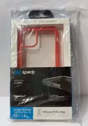 Speck Presidio V-Grip Case Fits Apple iPhone 11 Pro Max Clear & Parrot Pink