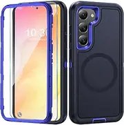 Mobile Phone Case for Samsung Galaxy S23 Plus 5G Case with Screen Protector, 360° Shockproof Robust Armour Case for Samsung S23 Plus 5G Case Cover Protective Case with Magnetic (Blue, for Samsung
