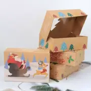 Christmas Cookie Box Kraft Paper Candy Gift Boxes Bags Food Packaging HQ