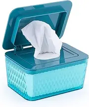 Paifeancodill Wipe Dispenser Holder Wipes Case Wipe Holder with Lids Diaper Wipes Case for Bathroom Refillable Wipe Container with Sealing Flushable Bathroom Storage CaseBoxTissueStorageBox (Blue)