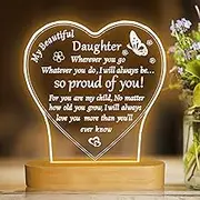 Attivolife Daughter Gift from Parent, 3D Night Light Warm Color Illusion Optical Table Lamp, Home Bedside Decoration Christmas Birthday Present from Mom Dad