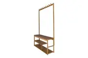 97x168cm Hallway Bench Coat Rack Stand Multifunctional Hall Shelf Entryway