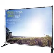 VEVOR Backdrop Banner Stand 8 x 8 Ft Adjustable Height Background with Carrying Bag for Parties, Wedding, Photo Booth, Trade Show