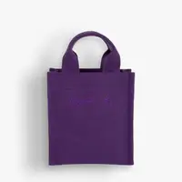 在飛比找momo購物網優惠-【agnes b.】Voyage 直式刺繡logo托特包(紫