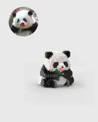 在飛比找Yahoo!奇摩拍賣優惠-【現貨】教育積木大熊貓花花果賴萌蘭福寶微小顆粒積木玩具手辦禮