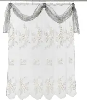 Popular Bath Sheer SC with Valance Bloomfield, Shower Curtain, Grey