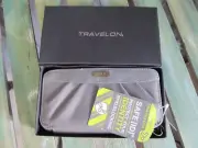Travelon Gray Safe ID / RFID Blocking Wristlet Wallet Clutch -Removable Strap