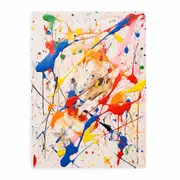 Painting White Color Drips Canvas Print