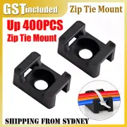 Cable Zip Ties Base Mount Screw Fixing Wire Holder Organizer Retardant Black AU