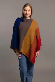 McDonald Possum Merino Ombre Womens Poncho-Primary