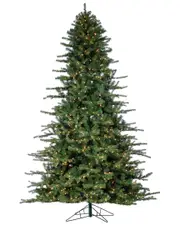 Sterling Tree Company 9ft High Layered Norfolk Pine Pre-Lit Tree With Clear White Lights