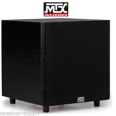 MTX TSW10 10" Powered Home Theater Subwoofer 150 Watt Amp Line Down Firing Sub