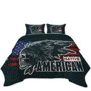 Cool USA Native American Chief Skull Coverlet