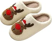 [Tellrain] Women Slippers Cute Pattern Strawberry Slippers Warm Soft Bedroom Shoes Fuzzy Closed Toe Sandals Non Slip House Bedroom Slippers