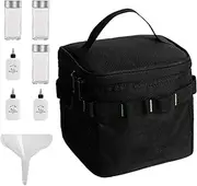 Travel Towel Container - Portable Set with 6 Bottles | Camping Bag, Bottles, Dispenser, Salt and Pepper Shaker, Used for Outdoor Travel Calculation