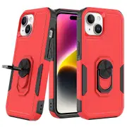 PC+TPU Phone Case for iPhone 15,Metal Ring Kickstand Drop-proof Phone Cover