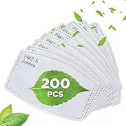 200 Pack PM 2.5 Activated Carbon Filter | Ship from USA | Mask Filters | Replaceable Anti Haze Filter Paper | Breathing Insert Protective Mask | Meltblown Non-Woven Cloth 5 Layers Filters