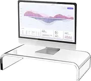 Acrylic Monitor Stand - Monitor Stand Riser - Clear Computer Laptop Stand | Acrylic Laptop Stand Clear Desktop Computer Riser | Table Storage Stand Desk Organizer For Laptop, Computer Monitor