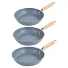 Non Stick Frying Pan Round Flat Bottom Stir Fry Pot Kitchen Supplies Wok Pan