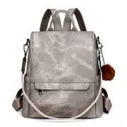 Women Backpack PU Leather Casual Shoulder Bag,Grey