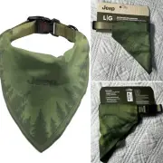 Jeep Backroads Forest Bandana Dog Collar Size Large Trees Green