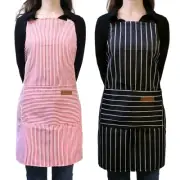 Apron Adjustable Neck Strap 2pcs Cooking Aprons with Two Pockets Soft Lightwe...