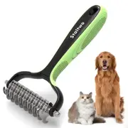 Pet Grooming Supplies - 2-in-1 Professional Undercoat Rake and Pet Brush | Sh...