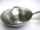 3-Ply Stainless Steel Viking 12" Wok, 4.9 Qt w Glass Lid, Brand New