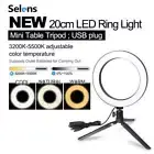 Dimmable LED Ring Light with Tripod Stand Phone Holder Studio Photo Selfie Lamp
