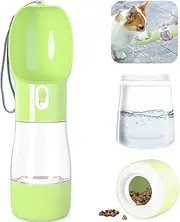 Dog Water Bottle for Walking, Leak Proof Portable Dog Travel Water Dispenser with Food Container,Detachable Design Combo Cup for Drinking and Eating,Pet Drinking Bottle for Cats and Puppy