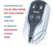 FCC ID: M3N-7393490 Smart Remote Key Fob Replacement for Maserati