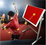 Table Tennis Rebound Board with Wheels,High-Bounce Vertical Return Trainer,360° Adjustable Angle,for Indoor/Outdoor Home Gym