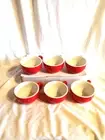 NEW SET OF 6 RED 200ml COFFEE OR TEA CUPS,NEW, GIFT BOXED R.R.P $99.95