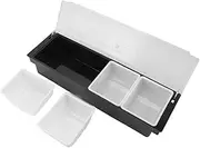 ZenithAur Ice Cooled Condiment Caddy Server, Fruit Veggie Dispenser Serving Container, Salad Platter with ICY Organized Compartments (4 Compartments)