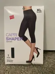 HANES 1 Pair Black Shaper Capri Garment New in package! Sz XL