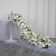 Wedding Background Wall Decoration Flower Row Arch Flower Window Exhibition Hall Table Flower Long Row Flowers Fake Long Strip Flowers (4)