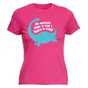 Animal Believe In Myself Dinosaur - Funny Novelty Womens T-Shirt T Shirt Tshirt