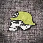MOTORCYCLE BIKER HELMET SKULL High Quality Embroidered Patch Badge Hook & Loop