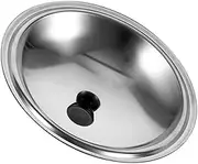Mobestech Frying Pan Lid Replacement Stainless Steel Pot Lid Grease Splatter Cover 32cm Diameter