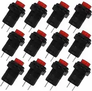 BUGUUYO 12pcs Self-Locking Switch Button Set Switch Console Accessories Circuit Push Momentary Panel Cutout Random Color