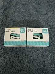 2 Mini Stapler with 1000 Staples Pen ea + Gear Turquoise Blue