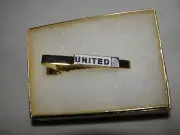 UNITED AIRLINES TIE BAR GOLD TONE CLIP TIE CLASP CONTINENTAL PILOT GIFT NEW!